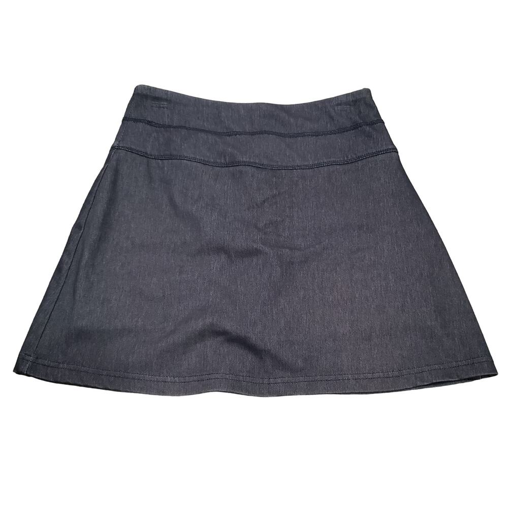 Casual Identity Elastic Waist Blue Jean Skort Shorts w. Skirt